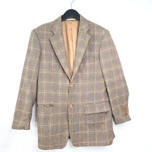 Mantoni Extra Fine Super 140s Wool Brown Plaid Sport Coat Blazer Jacket 36S